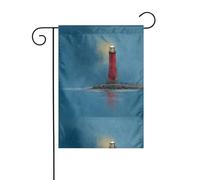WHJSHOP Bandiere da giardino con immagine del faro sulla costa, 30,5 x 45,7 cm, decorazione da cortile con larghezza di 3 cm (solo bandiera, asta non inclusa)