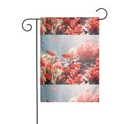 WHJSHOP Bandiere da giardino con immagine di pesci della barriera corallina, 30,5 x 45,7 cm, per decorazione da cortile, con asta larga 3 cm (solo bandiera, asta non inclusa)