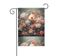 WHJSHOP Bandiere da giardino con motivo "Little fish in the flower", 30,5 x 45,7 cm, per decorazione da cortile, larghezza di posizione del palo di 3 cm (solo bandiera, asta non inclusa)