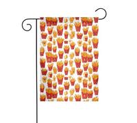 WHJSHOP Bandiere da giardino con patatine fritte croccanti, 30,5 x 45,7 cm, per decorazione da cortile, larghezza di posizione del palo di 3 cm (solo bandiera, asta non inclusa)