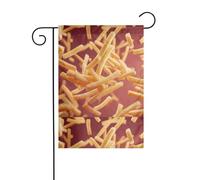 WHJSHOP Bandiere da giardino con patatine fritte gettate in aria, 30,5 x 45,7 cm, per decorazione da cortile, larghezza di posizione del palo di 3 cm (solo bandiera, asta non inclusa)
