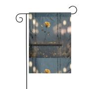 WHJSHOP Bandiere da giardino con rose gialle sull'altalena, 30,5 x 45,7 cm, per decorazione da cortile con 3 cm di larghezza (solo bandiera, asta non inclusa)