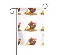 WHJSHOP Bandiere da giardino con stampa della Turchia vicino al falò, 30,5 x 45,7 cm, per decorazione da cortile, larghezza palo di 3 cm (solo bandiera, asta non inclusa)