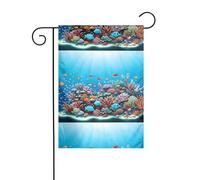 WHJSHOP Bandiere da giardino con stampa di barriera corallina, 30,5 x 45,7 cm, per decorazione da cortile, con asta larga 3 cm (solo bandiera, asta non inclusa)