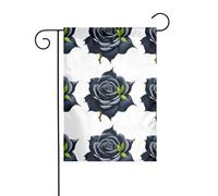 WHJSHOP Bandiere da giardino con stampa di rose scure, 30,5 x 45,7 cm, per decorazione da cortile, larghezza di 3 cm (solo bandiera, asta non inclusa)