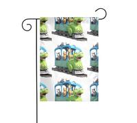 WHJSHOP Bandiere da giardino con stampa di turisti che prendono il treno, 30,5 x 45,7 cm, per decorazione da cortile, con 3 cm di larghezza (solo bandiera, asta non inclusa)