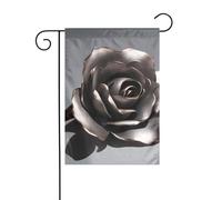 WHJSHOP Bandiere da giardino in metallo con motivo a rose, 30,5 x 45,7 cm, per decorazione da cortile con 3 cm di larghezza (solo bandiera, asta non inclusa)