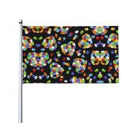 WHJSHOP Bandiere decorative per esterni con stampa a forma di cuore, per la consapevolezza dell'autismo, in poliestere vivace per cortile, patio, feste e altro