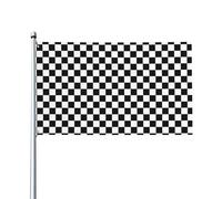 WHJSHOP Bandiere decorative per esterni con stampe a scacchi bianchi e neri, 9 x 1,5 m, in poliestere vivace per cortile, patio, feste e altro