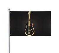WHJSHOP Bandiere decorative per esterni con stampe di chitarra nera, 9 x 1,5 m, in poliestere vivace per cortile, patio, feste e altro