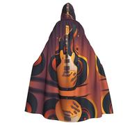WHJSHOP Bel modello di chitarra Halloween adulto con cappuccio mantello è un mantello super grande, confortevole e resistente