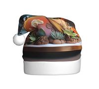 WHJSHOP Bella piccola torta di dinosauro stampa cappello di Natale per adulti per uomini e donne abbigliamento fascia per occasioni festive