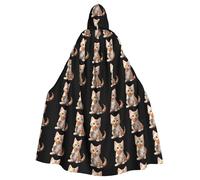 WHJSHOP Bellissimo mantello con cappuccio per adulti con motivo gattino che mangia lecca-lecca, senza cerniera, comodo e durevole per giochi di ruolo