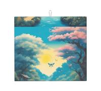 WHJSHOP Bellissimo tappetino assorbente da cucina con motivo libellule, microfibra super assorbente, antiscivolo oversize