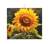 WHJSHOP Bellissimo tappetino assorbente da cucina con stampa di girasole: antiscivolo, tappetino reversibile per scolapiatti regalo per nuove case, ristrutturazioni, Natale, festa della mamma