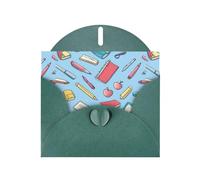 WHJSHOP Biglietti d'auguri con stampa di strumenti per prendere appunti, carta perlescente di alta qualità, effetto perlato su entrambi i lati, busta di carta perlata con fibbia d'amore