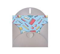 WHJSHOP Biglietti d'auguri con stampa di strumenti per prendere appunti, carta perlescente di alta qualità, effetto perlato su entrambi i lati, busta di carta perlata con fibbia d'amore