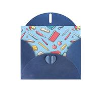 WHJSHOP Biglietti d'auguri con stampa di strumenti per prendere appunti, carta perlescente di alta qualità, effetto perlato su entrambi i lati, busta di carta perlata con fibbia d'amore