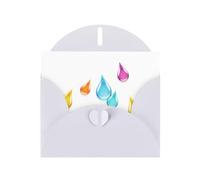 WHJSHOP Biglietto d'auguri bianco con gocce d'acqua in vetro colorato, perfetto per San Valentino, anniversario di matrimonio e inviti per feste