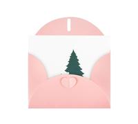 WHJSHOP Biglietto d'auguri con stampa di orsetto bianco accanto a un albero di pino, carta perlescente di alta qualità, effetto perlato su entrambi i lati, busta in carta perlata con fibbia d'amore