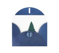 WHJSHOP Biglietto d'auguri con stampa di orsetto bianco accanto a un albero di pino, carta perlescente di alta qualità, effetto perlato su entrambi i lati, busta in carta perlata con fibbia d'amore