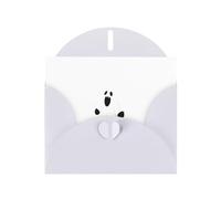 WHJSHOP Biglietto d'auguri con stampa fantasma divertente, carta perlescente di alta qualità, effetto perlato su entrambi i lati, busta in carta perlata con fibbia d'amore