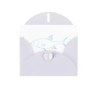WHJSHOP Biglietto di auguri bianco con stampa di pesciolini in omaggio, perfetto per San Valentino, anniversario di matrimonio e inviti per feste