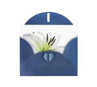 WHJSHOP Biglietto di auguri blu con bellissimo motivo gigli 10,2 x 15,2 cm per Natale, compleanni dei bambini, San Valentino, anniversari di matrimonio e inviti per feste