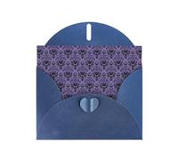 WHJSHOP Biglietto di auguri blu con motivo a palazzo infestato, 10,2 x 15,2 cm, per Natale, compleanni dei bambini, San Valentino, anniversari di matrimonio e inviti per feste