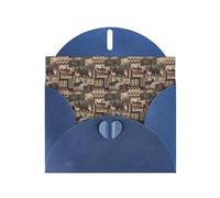 WHJSHOP Biglietto di auguri blu rustico Lodge Bear Pattern 10,2 x 15,2 cm per Natale, compleanni dei bambini, San Valentino, anniversari di matrimonio e inviti per feste