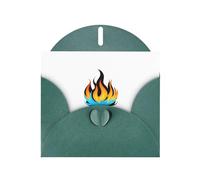 WHJSHOP Biglietto di auguri con stampa a fiamme blu scuro, carta perlescente di alta qualità, effetto perla su entrambi i lati, busta in carta perlata con fibbia d'amore