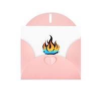 WHJSHOP Biglietto di auguri con stampa a fiamme blu scuro, carta perlescente di alta qualità, effetto perla su entrambi i lati, busta in carta perlata con fibbia d'amore