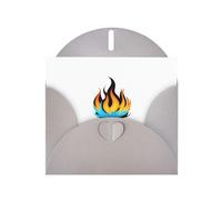 WHJSHOP Biglietto di auguri con stampa a fiamme blu scuro, carta perlescente di alta qualità, effetto perla su entrambi i lati, busta in carta perlata con fibbia d'amore