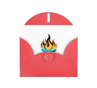 WHJSHOP Biglietto di auguri con stampa a fiamme blu scuro, carta perlescente di alta qualità, effetto perla su entrambi i lati, busta in carta perlata con fibbia d'amore