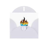 WHJSHOP Biglietto di auguri con stampa a fiamme blu scuro, carta perlescente di alta qualità, effetto perla su entrambi i lati, busta in carta perlata con fibbia d'amore