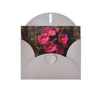 WHJSHOP Biglietto di auguri con stampa a grappolo di rose succulente, carta perlescente di alta qualità, effetto perlato su entrambi i lati, busta in carta perlata con fibbia d'amore