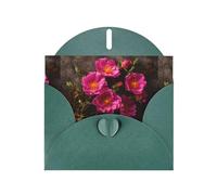 WHJSHOP Biglietto di auguri con stampa a grappolo di rose succulente, carta perlescente di alta qualità, effetto perlato su entrambi i lati, busta in carta perlata con fibbia d'amore