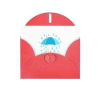 WHJSHOP Biglietto di auguri con stampa "A safe haven from the rain", carta perlescente di alta qualità, effetto perlato su entrambi i lati, busta in carta perlata con fibbia d'amore