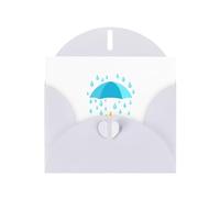 WHJSHOP Biglietto di auguri con stampa "A safe haven from the rain", carta perlescente di alta qualità, effetto perlato su entrambi i lati, busta in carta perlata con fibbia d'amore