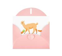 WHJSHOP Biglietto di auguri con stampa alpaca che mangia carote, carta perlescente di alta qualità, effetto perlato su entrambi i lati, busta in carta perlata con fibbia d'amore