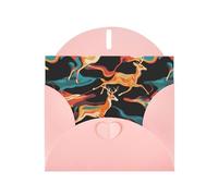 WHJSHOP Biglietto di auguri con stampa di animali che corrono, carta perlescente di alta qualità, effetto perlato su entrambi i lati, busta in carta perlata