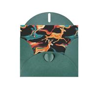 WHJSHOP Biglietto di auguri con stampa di animali che corrono, carta perlescente di alta qualità, effetto perlato su entrambi i lati, busta in carta perlata