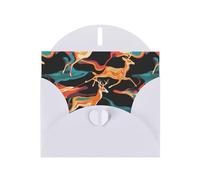 WHJSHOP Biglietto di auguri con stampa di animali che corrono, carta perlescente di alta qualità, effetto perlato su entrambi i lati, busta in carta perlata