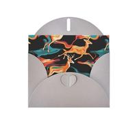 WHJSHOP Biglietto di auguri con stampa di animali che corrono, carta perlescente di alta qualità, effetto perlato su entrambi i lati, busta in carta perlata