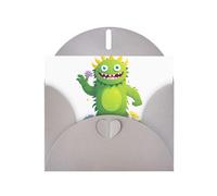 WHJSHOP Biglietto di auguri con stampa di mostri che raccolgono fiori, carta perlescente di alta qualità, effetto perlato su entrambi i lati, busta in carta perlata con fibbia d'amore