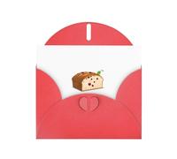 WHJSHOP Biglietto di auguri con stampa di pane di ciliegie, carta perlescente di alta qualità, effetto perlato su entrambi i lati, busta in carta perlata con fibbia d'amore