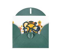 WHJSHOP Biglietto di auguri con stampa di personaggi dell'arte gialla, carta perlescente di alta qualità, effetto perlato su entrambi i lati, busta in carta perlata con fibbia