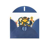 WHJSHOP Biglietto di auguri con stampa di personaggi dell'arte gialla, carta perlescente di alta qualità, effetto perlato su entrambi i lati, busta in carta perlata con fibbia