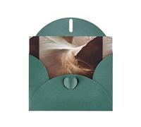 WHJSHOP Biglietto di auguri con stampa di segni del vento sulle dune di sabbia, carta perlescente di alta qualità, effetto perla su entrambi i lati, busta di carta perlata con fibbia d'amore