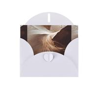 WHJSHOP Biglietto di auguri con stampa di segni del vento sulle dune di sabbia, carta perlescente di alta qualità, effetto perla su entrambi i lati, busta di carta perlata con fibbia d'amore